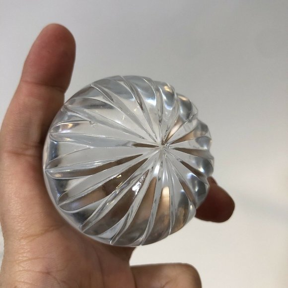 VTG Heavy Clear Cut Lead Crystal Glass Flare Ship's Table Decanter 8" - Picture 9 of 12